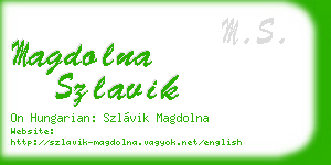 magdolna szlavik business card