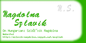 magdolna szlavik business card